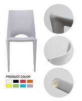 Mobilier de maison en vrac cuisine moderne Restaurant café chaise de salle à manger monobloc à usage intensif empilable en polypropylène polypropylène Pp en plastique