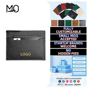 Custom Saffiano <span class=keywords><strong>nero</strong></span> in vera pelle con Logo in oro goffrato e Design moderno minimalista per gli uomini - Product Image 3