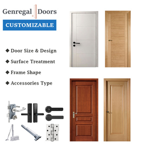 <span class=keywords><strong>Portes</strong></span> battantes intérieures d'hôtel modernes en bois massif avec serrure intelligente, isolation phonique, taille personnalisable - Product Image 4