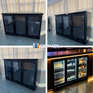 Enfriador de Bebidas Bajo Mostrador con Puerta de Vidrio, Luz LED de 3 Colores y Ventilador, Exhibidor de Bebidas con Puerta de Vidrio, Refrigerador para <span class=keywords><strong>Coca</strong></span>-Cola - Product Image 6