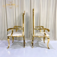 Vente en gros de chaises de cérémonie en or, chaises de mariée à dossier haut et trône en acier inoxydable pour événements, mariage, fête