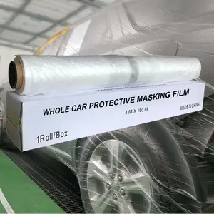 4mx300m Whole Car Protective HDPE Film For Auto Paint Masking Film Manufacturer Painter Plastic Cover PE 3.8*100M