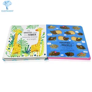 Custom Board Book Printing Service Hardcover Children Baby Kids Touch And Feel Board Books Printing