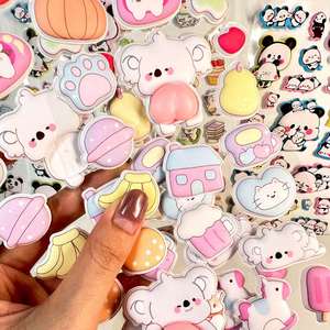 Pegatina Decorativa Personalizada para Teléfono Móvil, Relieve 3D, Diamantes, Dibujos Animados para Niños, Gel de Cristal, DIY, Resistente al Agua y a Desgarros - Product Image 5
