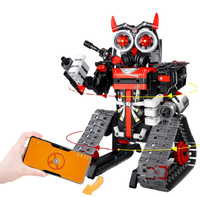 Coche de Acrobacias Robótico 3 en 1 con Programación por APP, Bloques de Construcción, Control Dual, Control Remoto 2.4G, Codificación, Juguete Educativo STEM DIY de Ladrillos para Niños