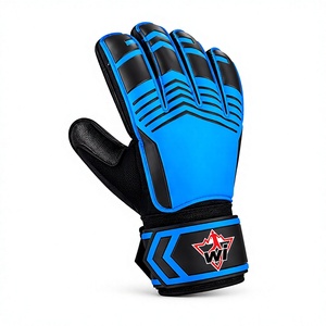 Gants de gardien de but de football blancs, protection des doigts, sangle de poignet réglable, fermeture à boucle, respirants, imperméables, séchage rapide - Product Image 1