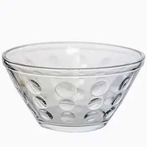 Transparent clear glass Fresh round shape food candy salad mixing glass bowl