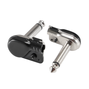 Connecteur de remplacement <span class=keywords><strong>jack</strong></span> TS L 6,35 mm <span class=keywords><strong>coudé</strong></span> à droite, plaqué nickel noir, certifié CE, pour câble de raccordement de guitare Akai <span class=keywords><strong>Mini</strong></span> Flat - Product Image 2