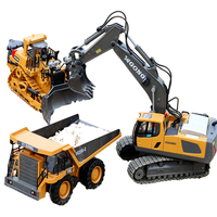 Mini Rc Jcb pelle entièrement en métal hydraulique télécommande camions enfants jouets éducatifs