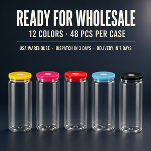 Vaso de Vidrio Transparente de 16oz, 48 Unidades por Caja, Envío Gratis, Entrega Rápida, Latas de Cerveza de Vidrio para Sublimación, Stock Local en EE. UU. - Product Image 4