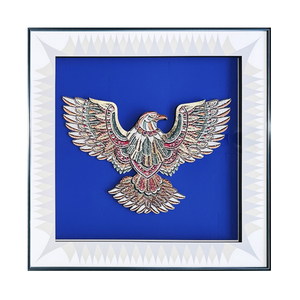 Décoration murale haut de gamme en forme d'aigle sculpté multicouche avec incrustation de diamants, style rétro doré, pour clubs, villas et projets hôteliers - Product Image 6