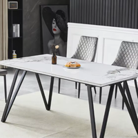 Table de salle à manger, bistrot, bar, café, hôtel, restaurant en pierre frittée, porcelaine, marbre, avec plateau carré ou rond
