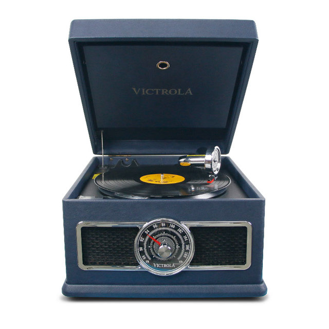 Wholesale in Stock Leather Suitcase Turntable Vinyl Gramophone Record Player 3 Speed Audio Vinyl Record Player