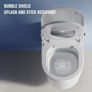 WC intelligent suspendu sans bride avec bidet intégré, auto-nettoyant, à fixation murale et siphon en P - Product Image 2