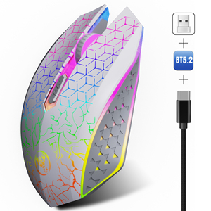 Chuột chơi game không dây kép <span class=keywords><strong>3D</strong></span> công thái học <span class=keywords><strong>2025</strong></span> HXSJ T34 6D, 1600DPI, đèn nền RGB, có nút tắt tiếng, pin sạc 500mAh, dùng cho laptop - Product Image 3