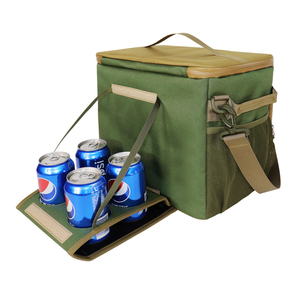 Sac isotherme vert de grande capacité, pliable, avec sangles réglables, pour pique-nique et utilisation en extérieur, avec porte-canettes - Product Image 2