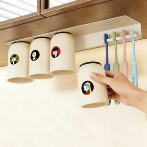 Magnetic <b>Toothbrush</b> <b>Holder</b> With Cup Storage Wall Mounted No Drilling Required For Bathroom Toilet Use - Product Image 3