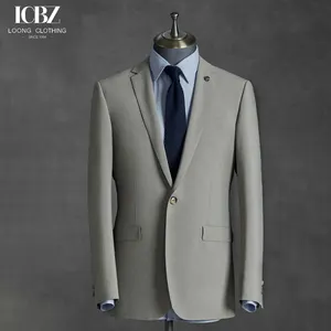 High-end British light gray suit men's suit business casual groom wedding dress formal style men's suit