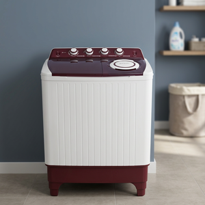 Machine à laver semi-automatique à double cuve de 9,5 kg avec bacs de lavage et d'essorage séparés pour le linge familial à la maison - Product Image 2