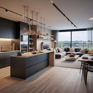 Современный черно-белый кухонный шкаф - Product Image 1