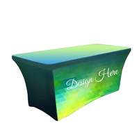 Taplak Meja Polyester Stretch 260gsm dengan Logo Custom, Spandex Elastis, Tema Anime, Portabel, Mudah Dipasang, Digital, untuk Pameran Dagang