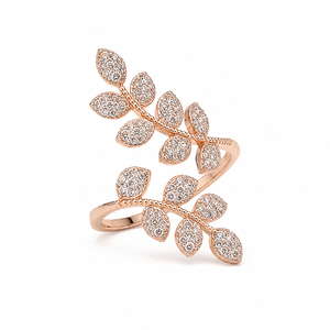 Leaf Wheat Ear <b>Adjustable</b> <b>Ring</b> for Women Elegant Fashion Finger Jewelry - Product Image 1