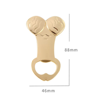 Décapsuleur créatif en métal doré en forme de pénis pour mariage, cadeau amusant pour invités de fête de bachelorette