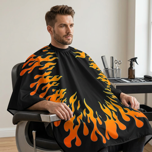 Capa BHM PRO para Barbería, Impermeable, Esencial para Cortar el Cabello, Barbas y Peinados, Cómoda, Diseño Vintage con Llamas - Product Image 4