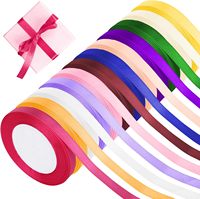 Ruban satin uni, ruban en polyester pour bricolage, gâteau de mariage, nœud cadeau, emballage, couleur unie