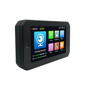 5 Inch Wireless CarPlay /Android Auto Front /Rear CAM GPS Touch Screen Outdoor Waterproof Portable