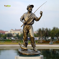 Célèbre statue en bronze personnalisée du Pêcheur et du Chien, technique de moulage