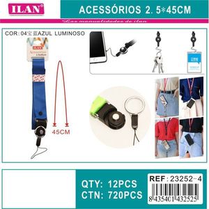 Ilan Accessories Cordon bleu lumineux 2,5x45 cm pour porte-clés de téléphone et porte-cartes d'identité - Product Image 1