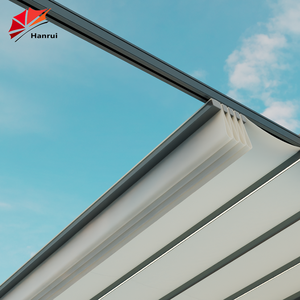 Pérgola de Aluminio, Gazebo para Exteriores, Retráctil, Impermeable, para Jardín, Montada en la Pared, con Cubiertas de PVC Impermeables - Product Image 5