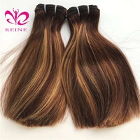 12A Double Drawn Vietnam cheveux Highlight Couleur Bundles de Cheveux Humains os Cheveux Raides Armure Couleur Mixte # P4m27 Piano Couleur Bundles
