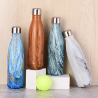 500ml 17oz Classic Stainless Steel Vacuum Water Bottles with Travel Logo Printed Back School Custom Brand Wholesale No Minimum