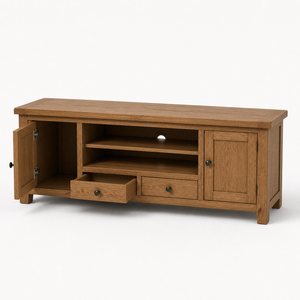 Vietnam Luxury Solid Wood TV Stand Modern Minimalist Living Room <b>Cabinet</b> <b>Rustic</b> Oak Entertainment Center Media Console - Product Image 3