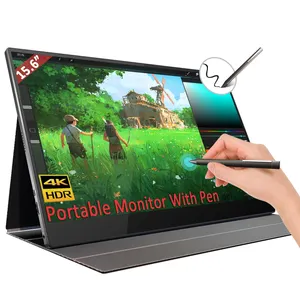 15.6" touch screen 4k portable type-c for ps5 type c monitor 4k usb c laptop monitor portable support digital active stylus pen