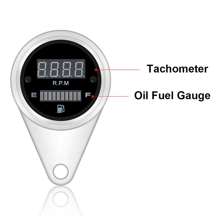 Universal 2 In 1 Motorcycle Digital LED Tachometer Gas Fuel level Gauge Waterproof 12V