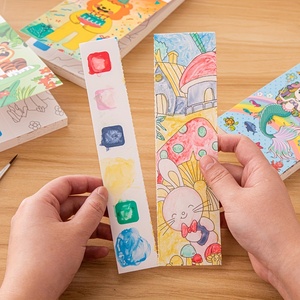 Livre de coloriage aquarelle 8x18cm, 6 thèmes, sirène, voyage spatial, feuilles de dessin, jouet sûr pour enfants, pinceau - Product Image 5