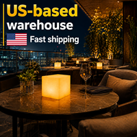 COOLQING Lampe d'ambiance LED cube portable RGB IP65 avec télécommande, pour intérieur/extérieur, chambre à coucher, décorations, veilleuse, stock USA