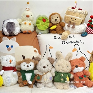 Peluche a forma di maiale in stile cartone animato della serie UK Little Curly Hair Small Animal, imbottito in cotone PP, per adolescenti e adulti, per macchine a griffa, all'ingrosso - Product Image 4