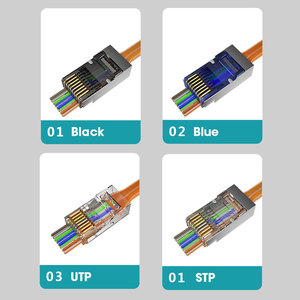 <span class=keywords><strong>RJ45</strong></span> CAT6 vượt qua thông qua kết nối các loại màu sắc EZ để uốn STP <span class=keywords><strong>Modular</strong></span> cắm cho rắn hoặc bị mắc kẹt STP Mạng Cáp kết nối - Product Image 6
