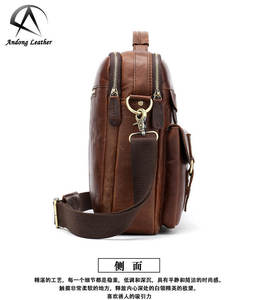 Bolso bandolera de cuero genuino de vaca Andong, estilo retro europeo, para hombre, maletín para portátil de 13 pulgadas, bolso cruzado, bolso de negocios. - Product Image 3