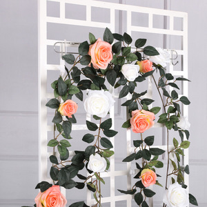 QIHAO - Guirnaldas de Rosas Artificiales de 180 cm, Flores de Seda de Alta Simulación, Decoraciones para Bodas - Product Image 3