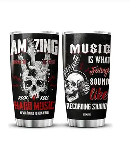 Groothandel Tumbler Ijskoffie Auto Mok Met 3d Printing 20Oz/40Oz Vacuüm Tumbler Schedel Mok Voor Halloween Aanpasbare Wijn Auto Cup