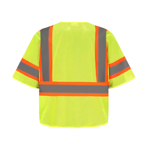 Gilet per geometra per lavori di costruzione di classe 3 ANSI manica corta a 5 punti di sicurezza con riflettore a maglia staccabile - Product Image 2
