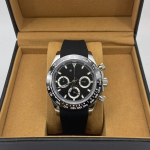 Montre chronographe à quartz de luxe pour homme avec mouvement VK63, bracelet en acier inoxydable et bracelet en caoutchouc étanche - Product Image 5