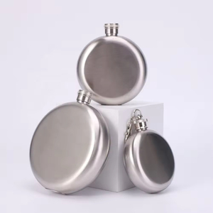 Stainless Steel Men Camping Fits in Jacket Pocket Leakproof Drinking <b>Flask</b> Metal Liquor <b>Flask</b> Portable Pocket Round Whisky <b>Flask</b> - Product Image 3