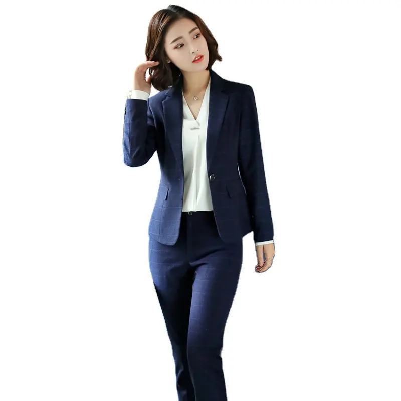 Fashion lady women blazer pants suits set dress work business formal office two piece suits for women