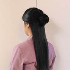 Merde cheveux boulettes noires tête queue de cheval tresse de cheveux surélevée pour chien - Product Image 1